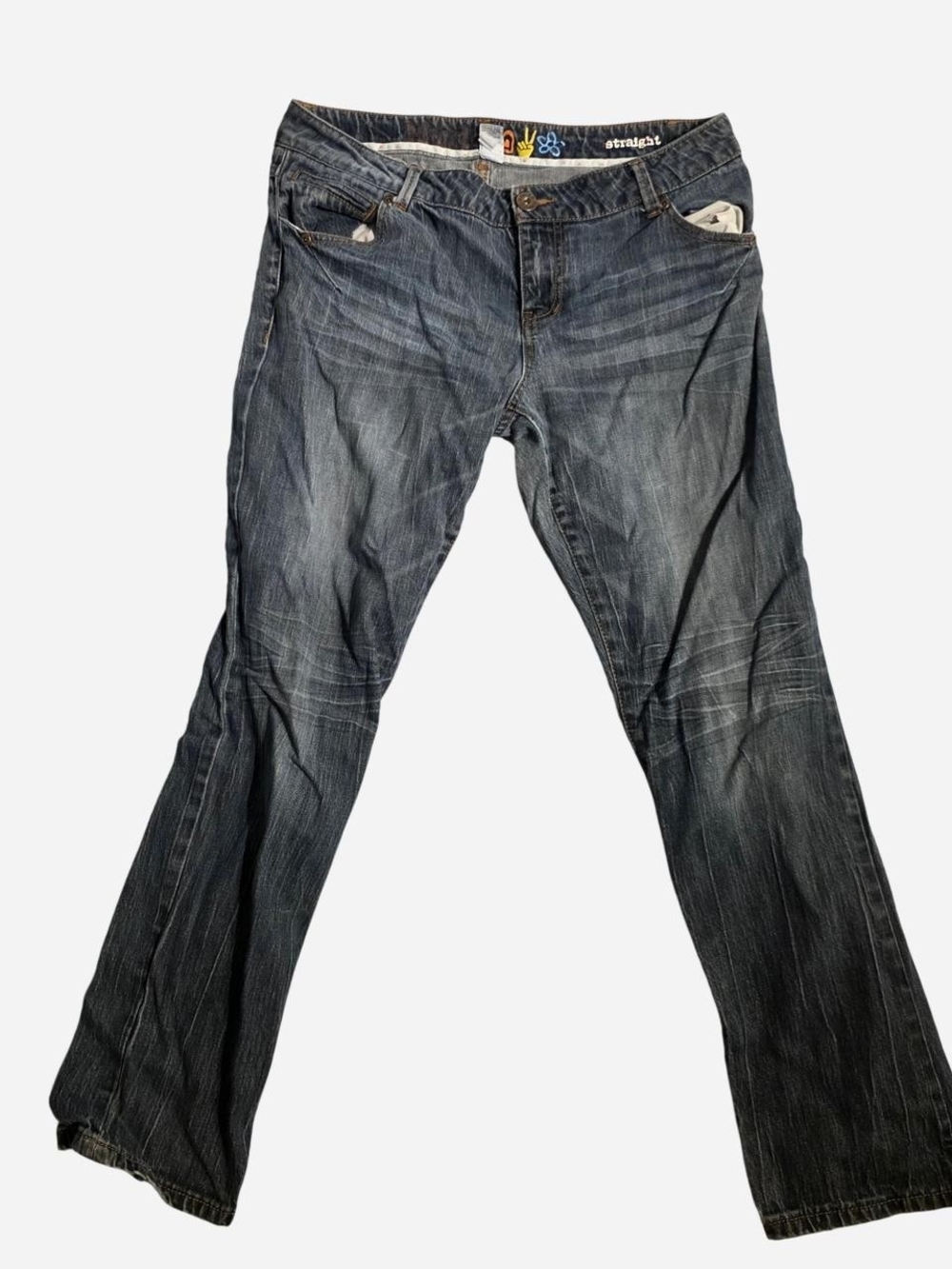 VINTAGE MUDD Y2K Straight Fit Dark Wash Jeans